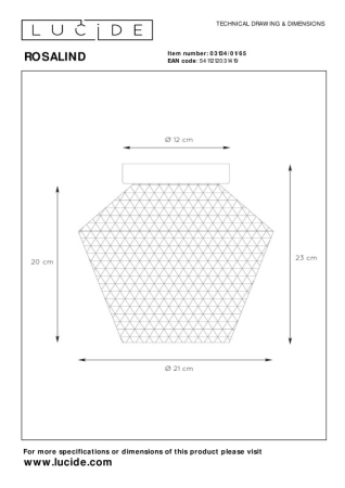 Накладной светильник LUCIDE 03134/01/65