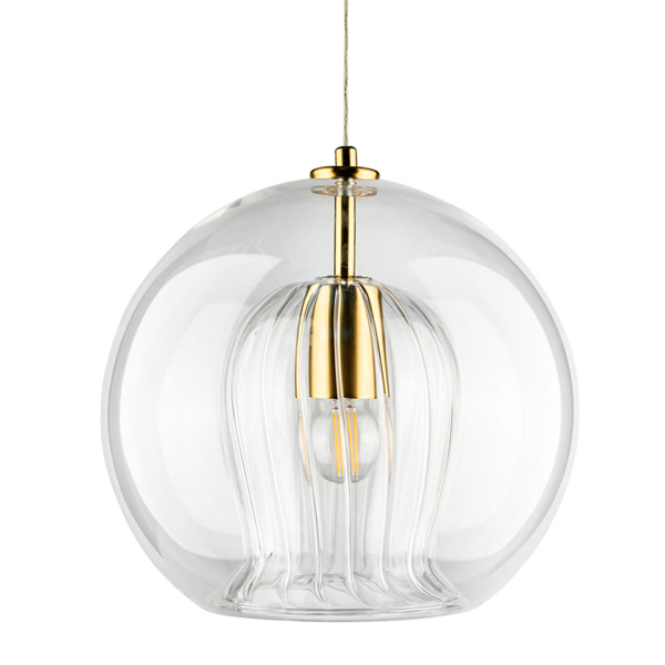 Crystal Lux Светильник подвесной Crystal Lux LUISA SP1 BRASS/TRANSPARENT