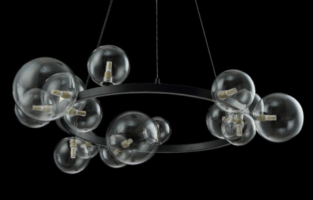 Подвесной светильник Crystal Lux AGATA SP15 BLACK/TRANSPARENTE