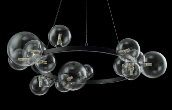 Подвесной светильник Crystal Lux AGATA SP15 BLACK/TRANSPARENTE