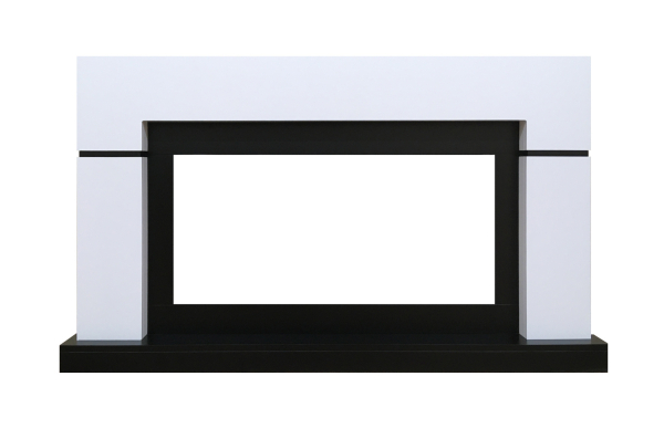 Royal Flame Каминокомплект Lindos V42 SFT (Разборный) - Белый с черным (Ширина 1470мм) с очагом Vision 42 LOG LED