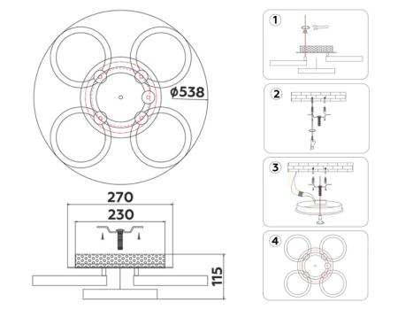 Накладной светильник Ambrella Light FA3841