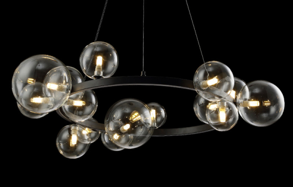 Подвесной светильник Crystal Lux AGATA SP15 BLACK/TRANSPARENTE