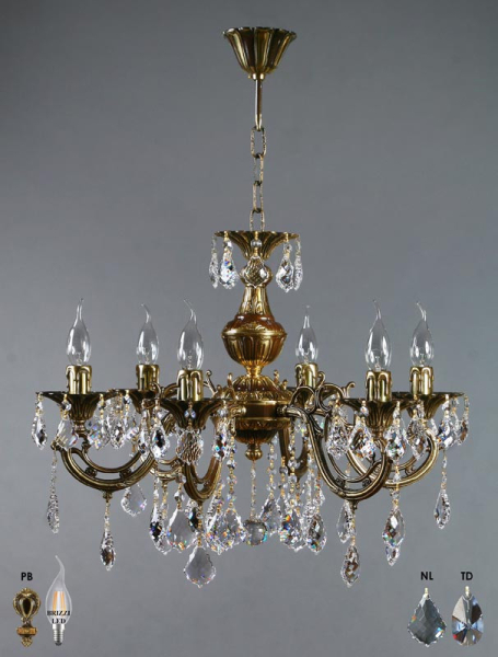 Подвесная люстра AMBIENTE by BRIZZI 8818/6 PB New Leaf