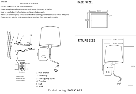 Crystal Lux Бра Crystal Lux PABLO AP2 BLACK/BLACK-GOLD