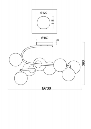 Накладная люстра Freya FR5013PL-08CH