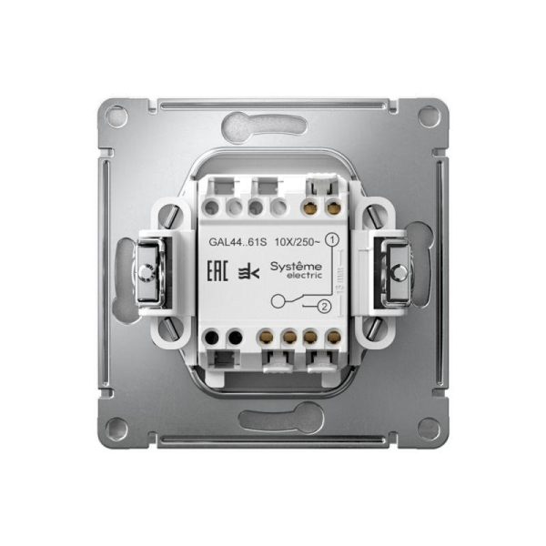 Переключатель 1-кл. ArtGallery IP44 10AX быстрозажим. клем. механизм алюм. SE GAL440361S