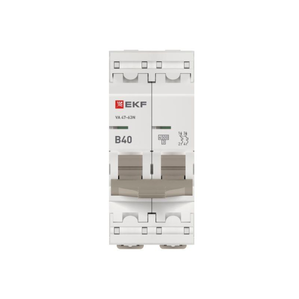 Выключатель автоматический 2п B 40А 4.5кА ВА 47-63N PROxima EKF M634240B