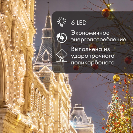 Ретро-лампа светодиодная, диаметр 45мм, E27, 6 LED, 2Вт, КРАСНЫЙ, прозрачная колба, 230В NEON-NIGHT