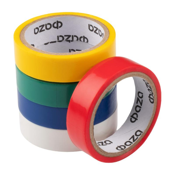 Изолента ПВХ 15ммх5м 5 цветов (уп.5шт) ФАZА 5017214