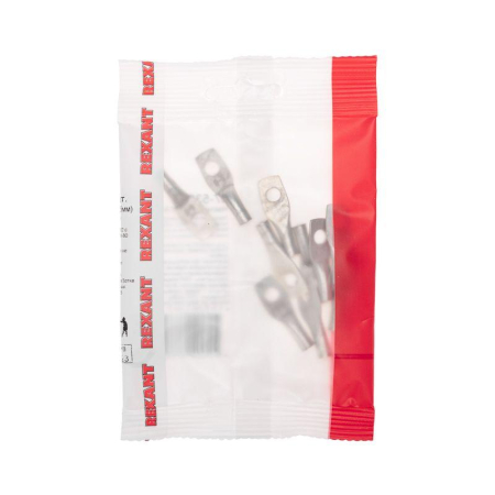 Наконечник медный луженый ТМЛ 6–5–4 (6мм² - Ø5мм) ГОСТ 7386-80 (в упак. 10 шт.) REXANT