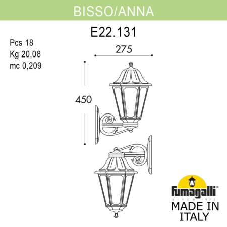 Светильник настенный Fumagalli E22.131.000.BYF1R