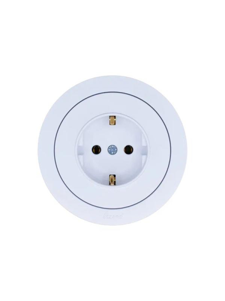 Розетка 1-м OSEN IP20 с заземл. ПБТ бел. LEZARD 743-0288-122B