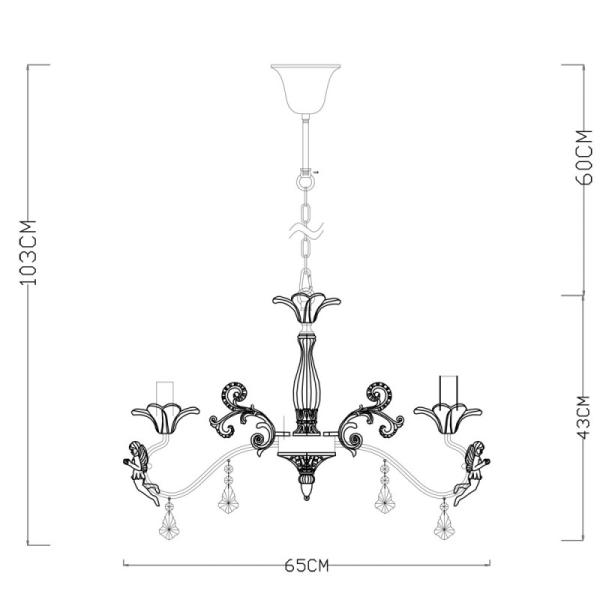 Подвесная люстра ARTE Lamp A5349LM-5WH