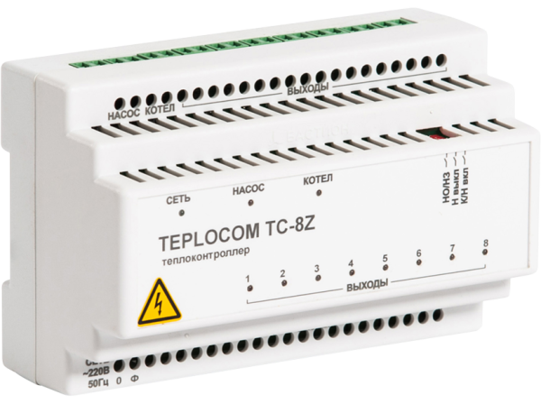 Теплоконтроллер Teplocom TC-8Z для систем отопл. с 8 зонами, котлом и насосом