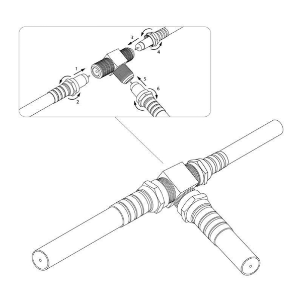 Переходник соединитель (F-тройник) (уп.50шт) PROCONNECT 05-4204-4