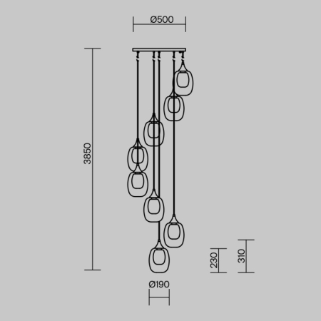 Каскадная люстра Maytoni MOD016PL-08BS1