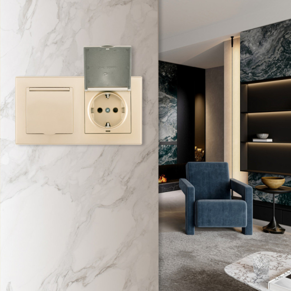 Розетка Arte Milano SET06-2-41-1x2 shampan