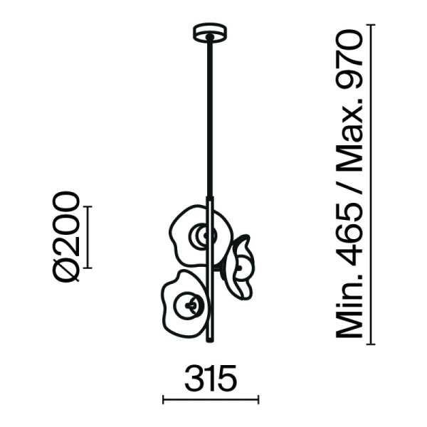 Люстра на штанге Maytoni MOD207PL-03BS