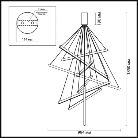 Подвесной светильник Odeon Light 3860/96B