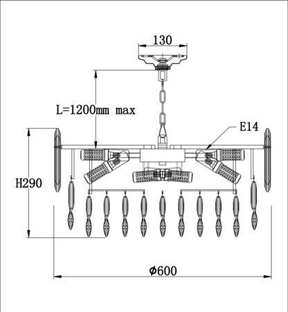 Подвесная люстра Fluorite FL1063-14P