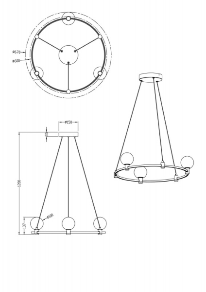 Подвесная люстра Freya FR4005PL-03B