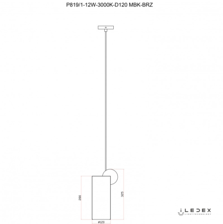 Подвесной светильник iLedex P819/1-12W-3000K-D120 MBK-BRZ