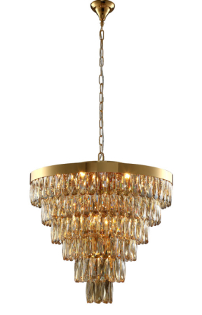 Каскадная люстра Crystal Lux ABIGAIL SP-PL15 D620 GOLD/AMBER