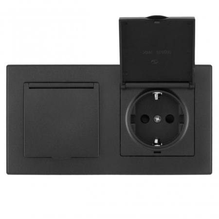 Розетка Arte Milano SET06-2-41-1x2 black