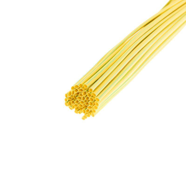 Трубка термоусаживаемая ТУТ нг 2,0/1,0мм, желто-зеленая, упаковка 50 шт. по 1м REXANT