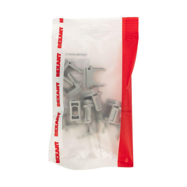 Крепеж-клипса для трубы ø16мм серая (10 шт/уп) REXANT