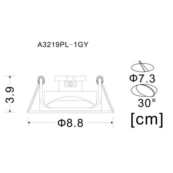 Встраиваемый светильник ARTE Lamp A3219PL-1GY