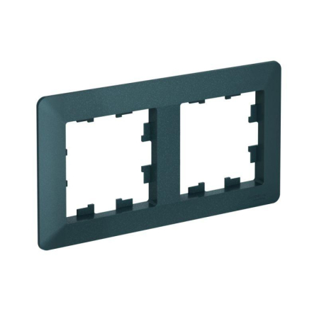 Рамка 2-м AtlasDesign Air изумруд/дым. черн. SE ATN220802