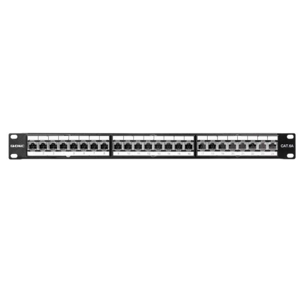 Патч-панель 19дюйм 1U CAT6A 24 порта RJ45 экранир. DKC RN6APPF241