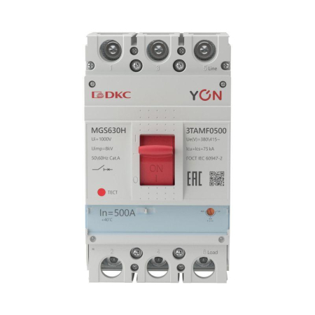 Выключатель автоматический MGS630 3P 400-500A 75kA YON MGS630H-3TAMF0500