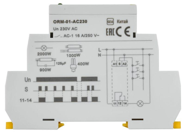 Реле импульсное ORM 1 конт. 230В AC IEK ORM-01-AC230