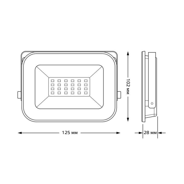 Прожектор светодиодный Qplus 20Вт 6500К IP65 2100лм 200-240В ДО графит. GAUSS 690511320