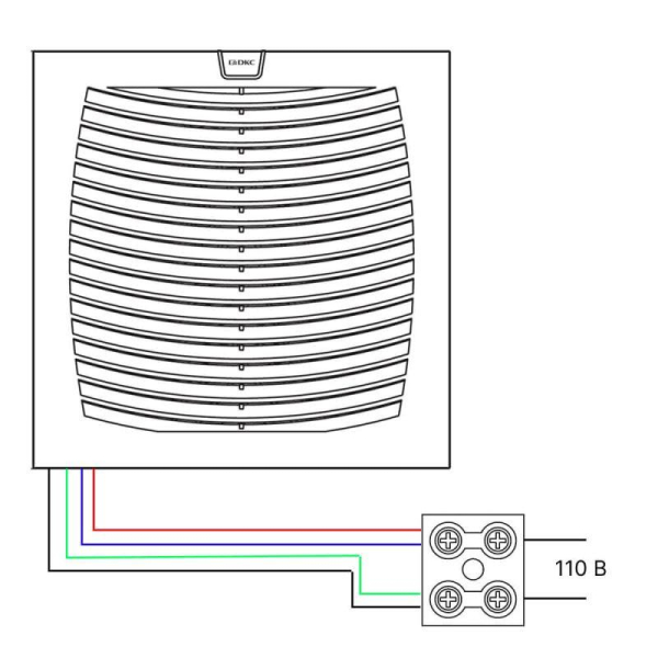 Вентилятор с фильтром ЭМС 100куб.м/ч 115-230В AC 152х152мм IP54 DKC R5MCV15231