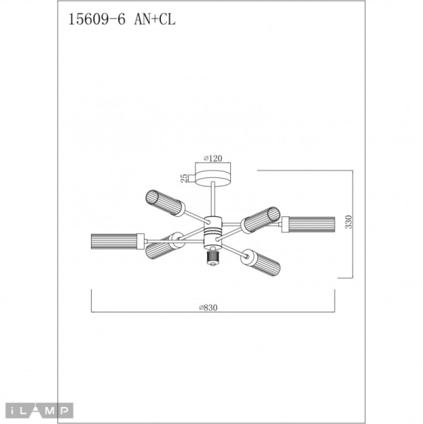 Люстра на штанге iLamp 15609-6 AN+CL