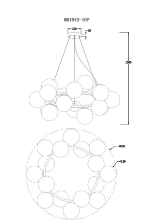 Подвесная люстра MyFar MR1943-16P