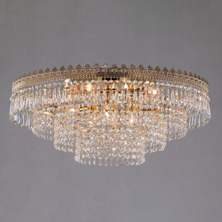 Накладная люстра Eurosvet 10078/10 золото/прозрачный хрусталь Strotskis
