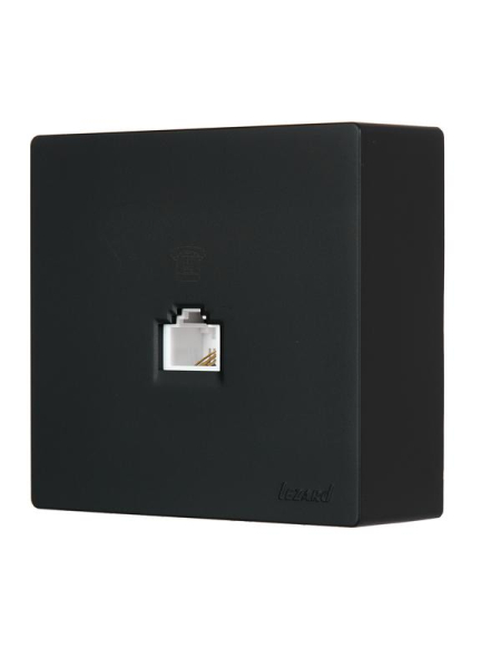 Розетка телефонная 1-м ОП LETO черн. бархат LEZARD 752-4200-137