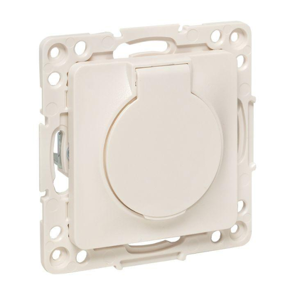 Розетка 1-м СП Стокгольм 16А IP44 с заземл. защ. шторки с крышкой механизм бел. PROxima EKF EYR16-028-10-44