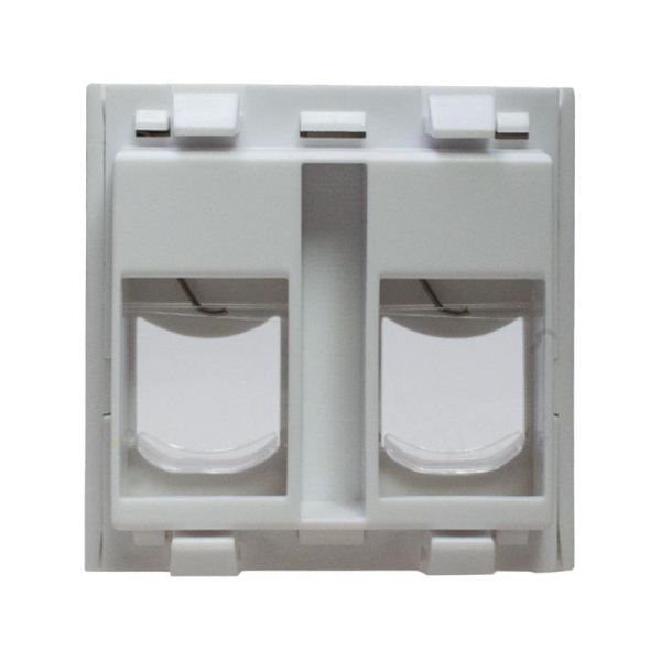 Панель лицевая 2 порта 45х45 Keystone шторки откидное маркиров. окно (DIY) SUPRLAN 10-0302-1