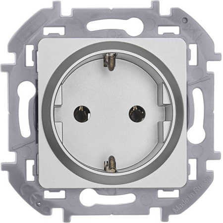 Розетка 1-м СП Inspiria 16А IP20 250В 2P+E немецк. стандарт механизм алюм. IEK 673722