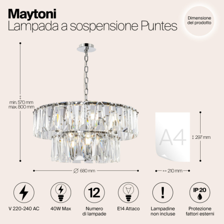 Каскадная люстра Maytoni MOD043PL-12CH