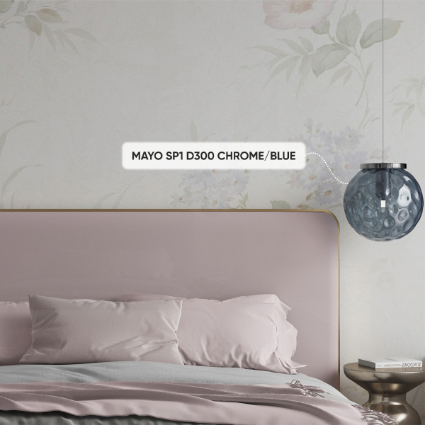 Crystal Lux Светильник подвесной Crystal Lux MAYO SP1 D300 CHROME/BLUE