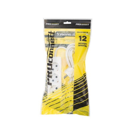 Удлинитель 3х5м с заземл. PREMIUM 3х0.75 бел. PROCONNECT 11-2418