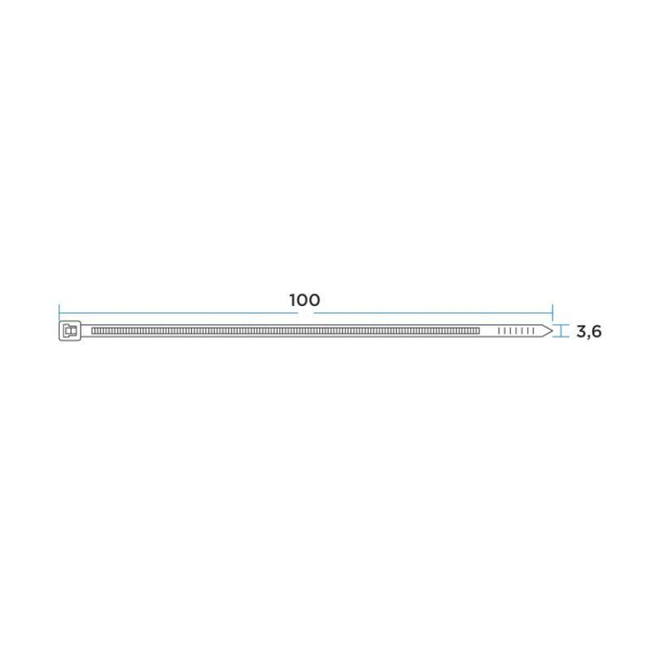 Стяжка кабельная нейлоновая 100x3,6мм, черная (100 шт/уп) REXANT