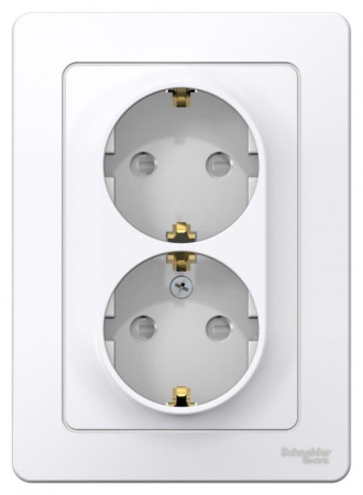 Розетка 2-м СП Blanca 16А IP20 250В с заземл. защ. шторки бел. SE BLNRS001121